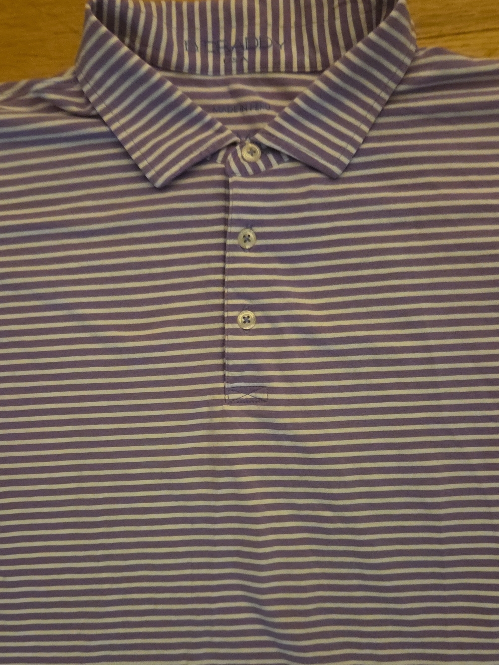 B. Draddy BD Icon Collection Striped Golf Polo Purple M